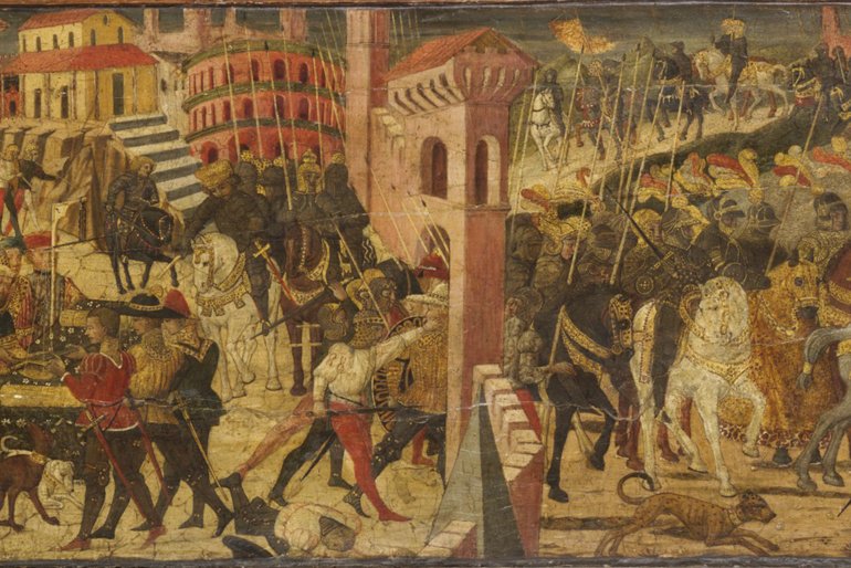 "Ai dos vencidos", painel pintado (por volta de 1450) por Giovanni Guidi, obra hoje na Yale University Art Gallery